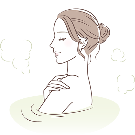 湯船に入る女性のイラスト